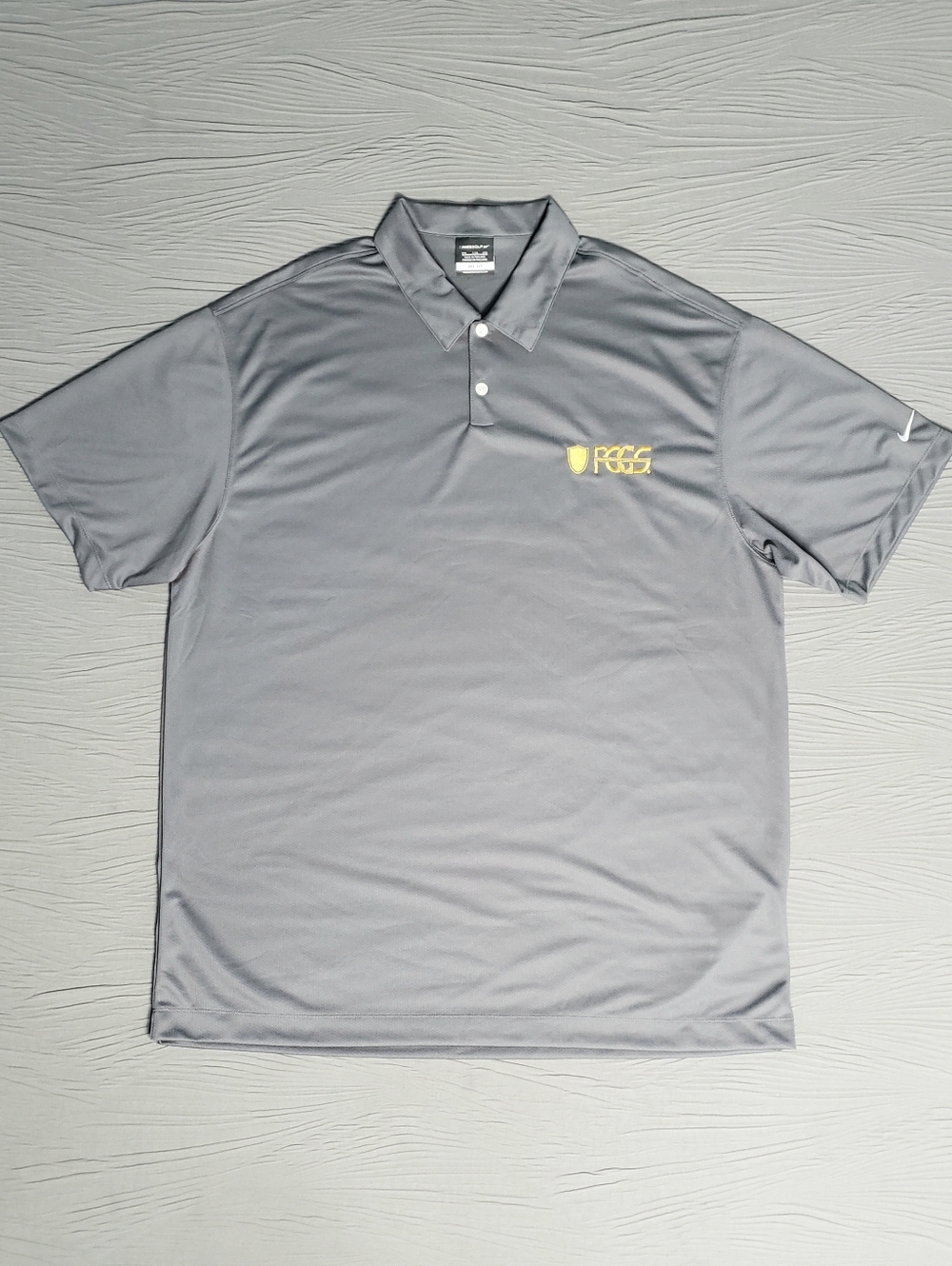 NIKE GOLF Mens Dri-Fit Embroidered Logo/Swoosh Athleisure Polo Shirt (XXL) Gray